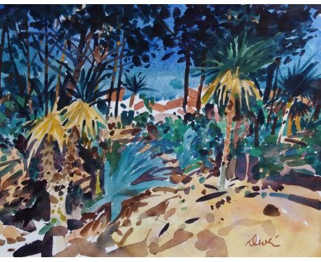 •GEORGE DEVLIN RSW, RGI (Scottish 1937 - 2014) NEAR LOS BERENGUELES Watercolour, signed, 39 x 49.5cm (15 1/4 x 19 1/2") Inscr