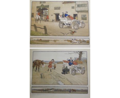 CECIL ALDIN RBA (British 1870 - 1935) TALLY-HO; TWENTY MILES TO LONDON Lithograph in colours, signed, 46 x 61cm (18 x 24") (2