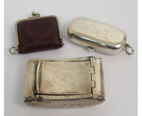 A George III Scottish silver snuff box Edinburgh 1809, inscribed 'James Campbell, Glasgow', with a silver sovereign case by D