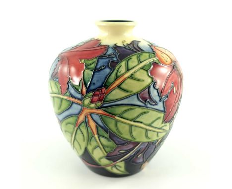 Philip Gibson for Moorcroft, a Simeon vase,  circa 2000, globular inverse baluster form, impressed and painted marks, 18cm hi