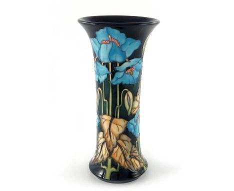 Philip Gibson for Moorcroft, Limited Edition Rhapsody vase, cylindrical flared form, impressed and painted marks, 17/250, dat