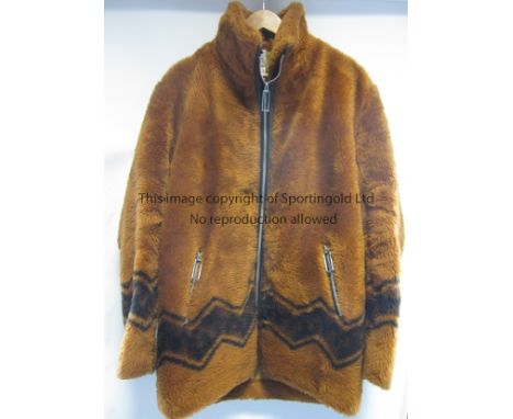 GEORGE BEST      An original golden brown and black fashion fleece with zigzag patterns with original George Best Special lab