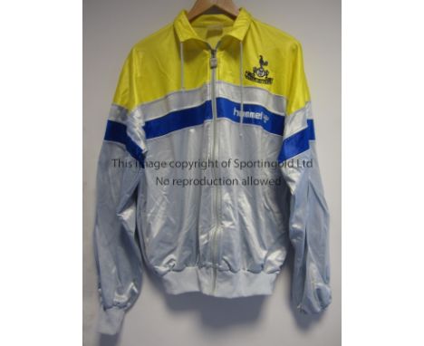 TOTTENHAM - TONY GALVIN   Tottenham tracksuit top issued to Tony Galvin, coloured yellow, grey and blue , made by Hummel , To