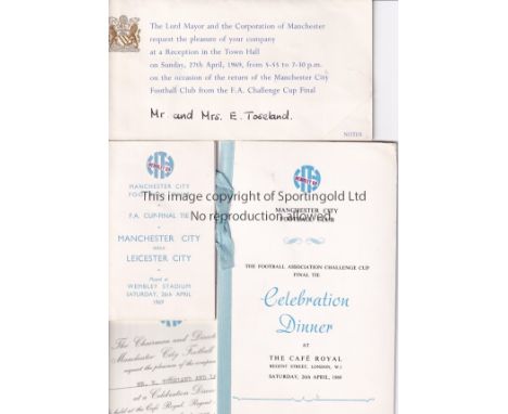 MANCHESTER CITY 1969 FINAL   Collection of items formerly the property of Ernie Toseland who won the League and Cup medals wi