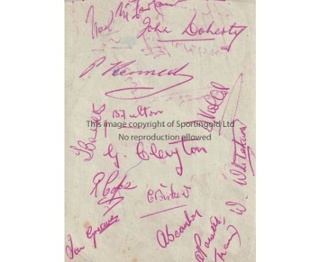 MAN UTD - BUSBY BABES   Unusual  two sided page of autographs written in red ink. The autographs are of newly signed Manchest