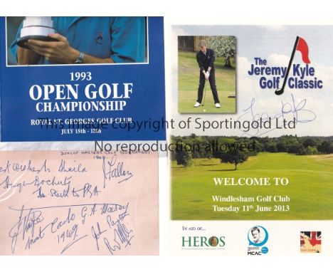 GOLF / AUTOGRAPHS    A small collection relating to the 1993 Open Championship Tournament at St. Andrews: Programme, Order of