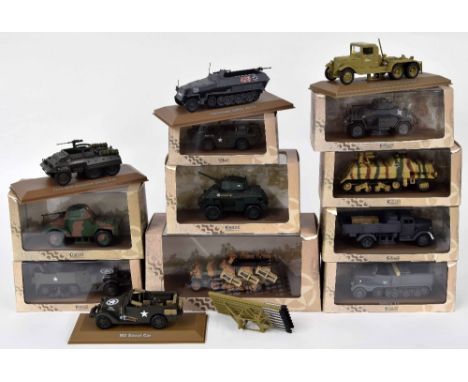 Thirteen Atlas Editions die cast scale model military vehicles