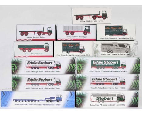 Editions Atlas Eddie Stobart - thirteen die cast scale model Stobart vehicle including Stobart Sport and Atkinson (13)