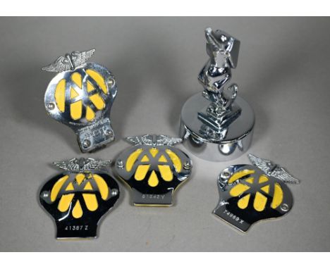 An Art Deco chrome 'begging dog' car mascot (possibly 'Fritz' from 'Jane' comic strip?) 13 cm high, on radiator cap-style bas