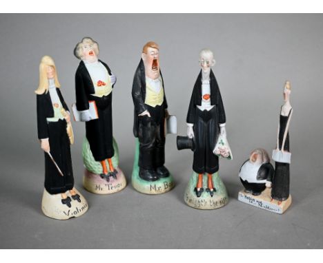 Five Schafer &amp; Vater (Germany) bisque 'concert' figures - Mr Bass, Mr Tenor, The Violinist, Tonight's the Night and Mr Ro