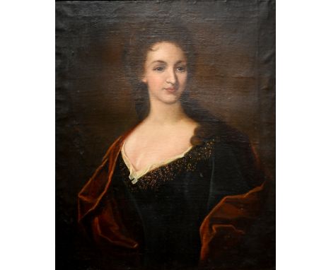 Manner of Michael Dahl - Portrait of Mary Elizabeth Jervoise, oil on canvas laid on board, 75 x 61 cm 