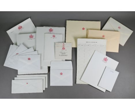 A large collection (approximately one thousand) handwritten menu cards, mostly from Clarence House, with cypher of HM Elizabe
