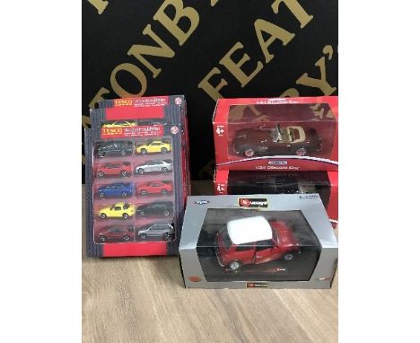 LARGE AMOUNT OF BOXED DIE CAST CARS 1:24 SCALE & 1:64 SCALE MODELS