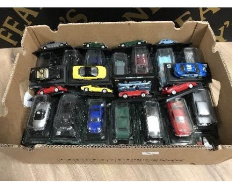 MAGAZINE CARS - A COLLECTION OF 1:43 SCALE CAR MODELS, MOSTLY DEL PRADO. OVER 30 MODELS IN THEIR ORIGINAL PLASTIC COVERING, W