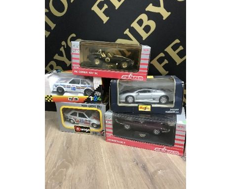 LARGE SCALE CARS - 5 1:24 SCALE MODELS INCLUDING 2 ESCORT XR3'S