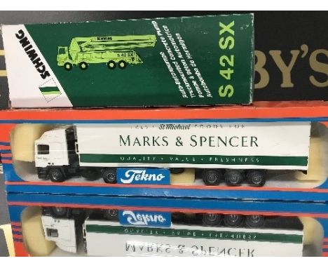 TWO BOXED HEAVY HAULAGE DUTCH TEKNO 1:50 SCALE ERF ARTIC M & S ALSO GERMAN SCHWING S42 SX