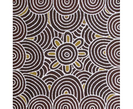 Mary Dixon Aboriginal acrylic on canvas artwork - 97.5cm x 96cm