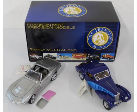 Two Franklin Mint Precision Models 1/24 scale. 1936 Bugatti Type 57SC Limited Edition, boxed, appears in mint condition with 