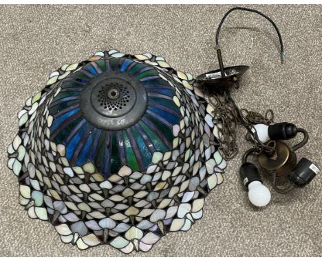 Tiffany style ceiling light, split to rim