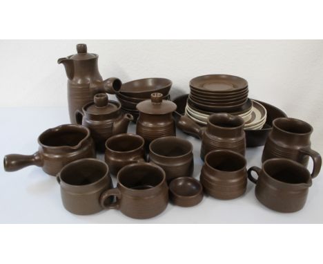 Large selection of Denby - Langley - Mayflower to include - 17cm breakfast saucer, butter pat, coffee pot, cream jug, 5 x fru