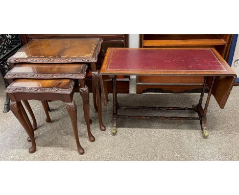 Nest of three tables &amp; a reproduction Regency sofa table&nbsp;