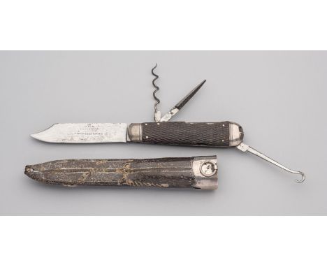 A SILVER-MOUTED FIXED-BLADE WINGFIELD KNIFE, THORNHILL, LONDON, CHESTER 1881 with fixed blade with clipped-back point and fil