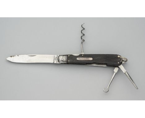 A CAMPAIGN KNIFE INSCRIBED TO C. W. DUNCOMBE, 1ST LIFEGUARDS, THORNHILL, LONDON, MID-19TH CENTURY with folding locking main b
