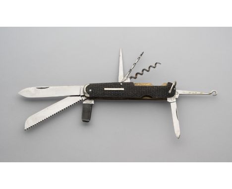 A SPORTSMAN’S KNIFE, W. MORTON &amp; SONS, SHEFFIELD, LATE 19TH CENTURY with eight folding elements, the larger five signed a