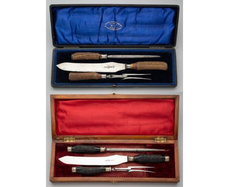 Carving Set With Deer Antlers & Wood Handles - Pampa's Way