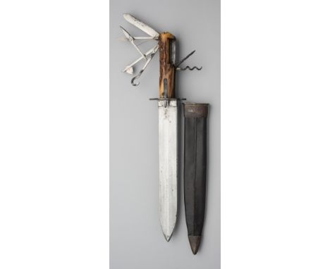 A RARE INDIAN DAGGER, BODRAJ, AURUNGABAD, SECOND HALF OF THE 19TH CENTURY with broad double-edged blade, signed rectangular r