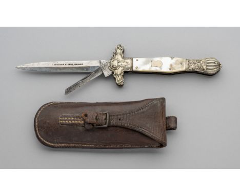 A RARE LINGARD PATENT SPRING-KNIFE, CIRCA 1860 with tapering blade retaining some stamped inscription including ‘February 9th