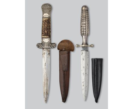 A SMALL DAGGER, RODGERS, CUTLERS TO HER MAJESTY AND ANOTHER, UNSIGNED, LATE 19TH CENTURY the first with tapering double-edged