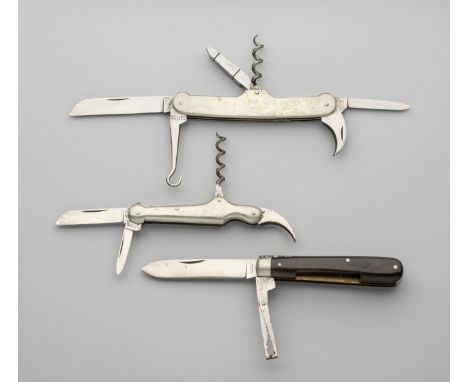 A BUTLER’S KNIFE BY RODGERS, 6 NORFOLK STREET, SHEFFIELD, EARLY 20TH CENTURY AND TWO FURTHER KNIVES the first with four signe