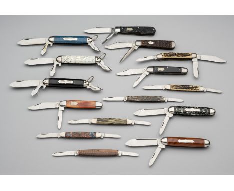 an american skinning knife, ontario knife co., usa, early 20th century, and  six further skinning trade knives, 20th century