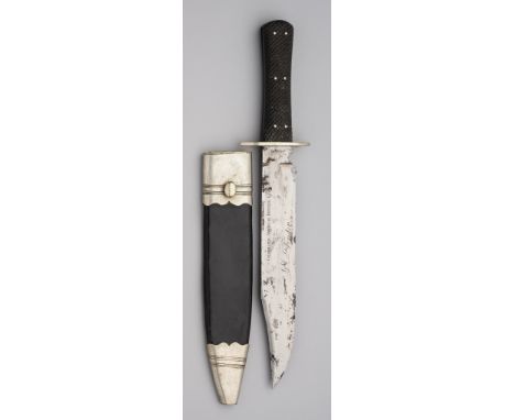 A HUNTING KNIFE FOR THE AMERICAN MARKET, MAPPIN &amp; WEBB, SHEFFIELD, CIRCA 1880 with robust blade formed with a clipped-bac