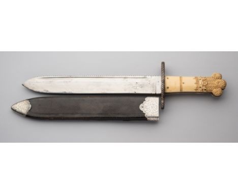 ˜ AN EXCEPTIONAL HUNTING DAGGER OF PRESENTATION QUALITY, BROOKES &amp; CROOKES, SHEFFIELD, WITH SILVER-MOUNTED SCABBARD, H. W