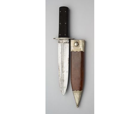 A FIGHTING KNIFE, S. W. SILVER &amp; CO., CORNHILL, LONDON, CIRCA 1880 with robust Caucasian style broad blade of flattened-d