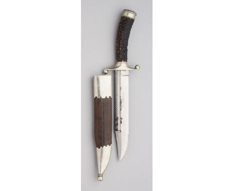 A FINE BOWIE KNIFE, JOSEPH RODGERS &amp; SONS, NO. 6 NORFOLK STREET, SHEFFIELD, LATE 19TH CENTURY with tapering blade formed 