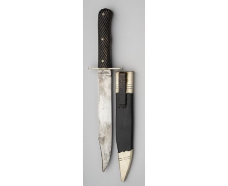 AN IRISH BOWIE KNIFE, O’NEILL &amp; THOMPSON, 7 HENRY STREET, DUBLIN, MID-19TH CENTURY with straight single-edged blade forme