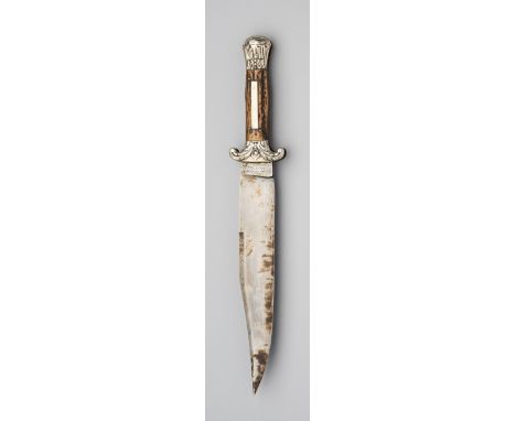 A BOWIE KNIFE, LINGARD, PEACROFT, SHEFFIELD, PROBABLY 1870 with single-edged blade formed with a clipped-back point and part 