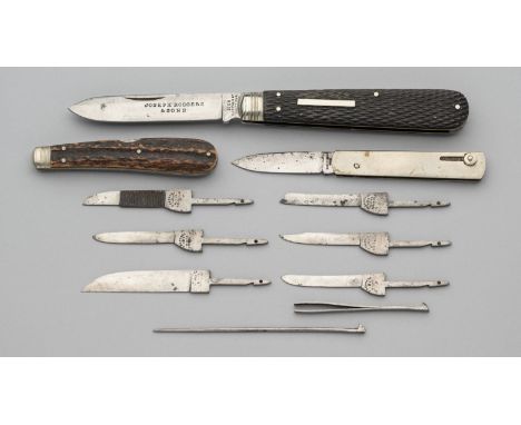 A POCKET KNIFE WITH CONCEALED LOCKING MECHANISM, JOSEPH RODGERS &amp; SONS, NO. 6 NORFOLK ST, SHEFFIELD AND A POCKET KNIFE WI