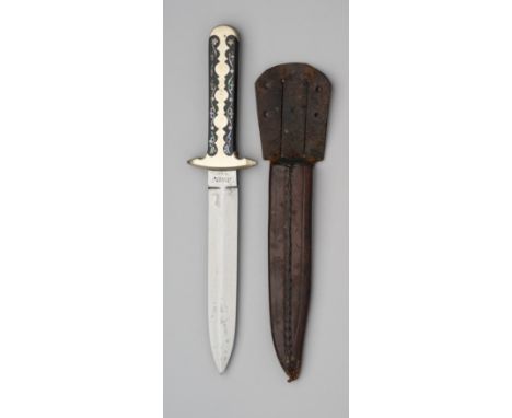 A DAGGER, MANSON, SHEFFIELD, LATE 19TH CENTURY with double-edged blade of flattened-diamond section, signed rectangular ricas