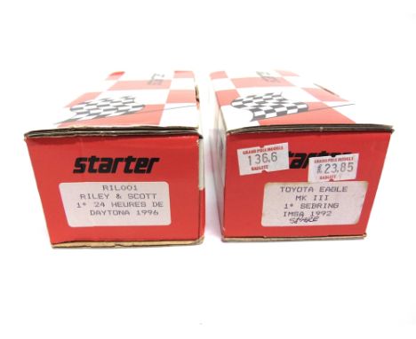 TWO 1/43 SCALE STARTER UNMADE RACING CAR KITS comprising a Toyota Eagle Mk III, Sebring, 1992; and Riley &amp; Scott, Daytona