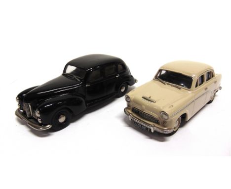 TWO 1/43 SCALE WHITE MEDAL MODELS comprising a Sanger Models No.199, Humber Super Snipe, black, near mint, unboxed; and a Lan