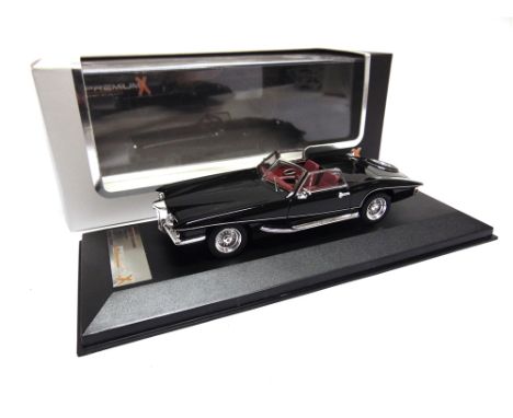 A 1/43 SCALE PREMIUM X NO.PRD120, 1971 STUTZ BLACKHAWK CONVERTIBLE  black, mint, boxed. 