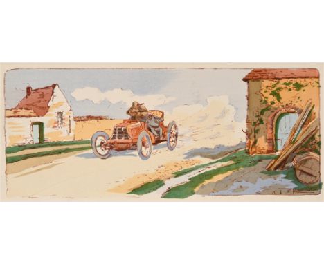 AFTER ERNEST MONTAUT (FRENCH, 1878-1909) The Paris to Amsterdam Race, 1898, from '10 ans de courses, les marques victorieuses