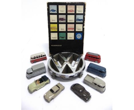 A 1/87 SCALE WIKING VOLKSWAGEN SET comprising eight vehicles, boxed as one (the box lid rubbed, with three split corners); to
