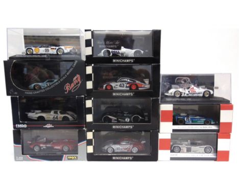 ELEVEN 1/43 SCALE DIECAST &amp; RESIN MODEL LE MANS RACING CARS by Minichamps (4); Starter (2); Ebbro (1); Onyx (1); Bang (1)