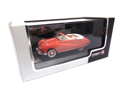 A 1/43 SCALE PREMIUM X NO.PRD241, 1949 AUSTIN A90 ATLANTIC CABRIOLET  red, mint, boxed. 