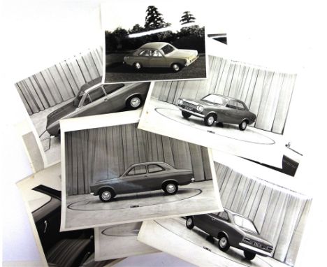PHOTOGRAPHS - FORD ESCORT MK I Twelve black and white publicity photographs, each 21.5cm x 28.5cm, as used in the development